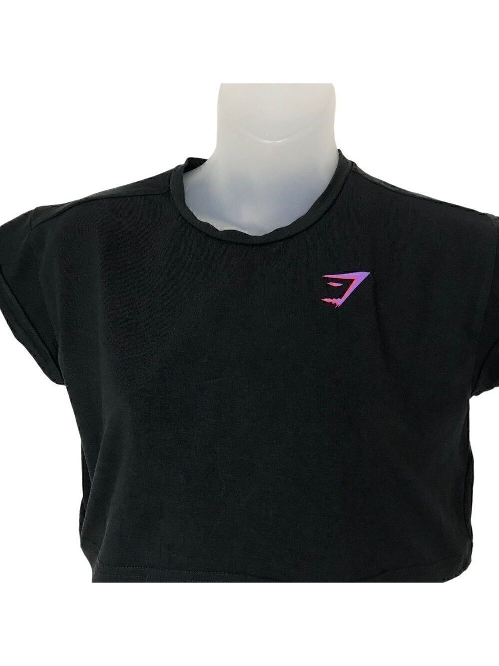 Gymshark Black Cropped Work Out Top Size XS